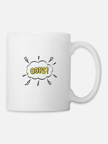 OOPS! Comic Bubble Cartoon Font - Mug - white