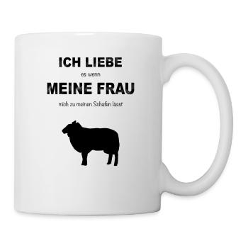 Schaf Schafe Hirte Schäfer Schafbesitzer Geschenk - Tasse - Weiß - Rechts