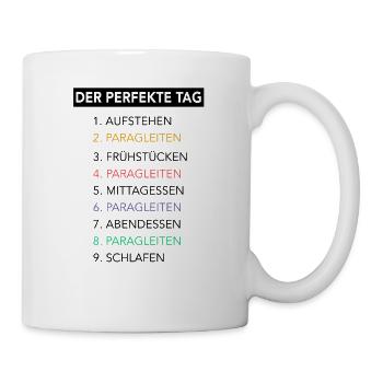 Paragleiten Gleitschirmfliegen Gleitsegeln Pilot - Tasse - Weiß - Rechts