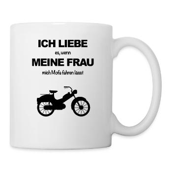 Mofa Moped Mofafahrer Mopedfahrer Mopeds Mokick - Tasse - Weiß - Rechts