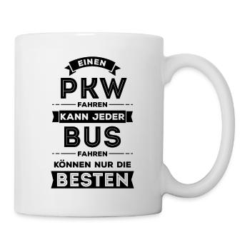 Busfahrer Omnibus Reisebus Geschenk Spruch - Tasse - Weiß - Rechts