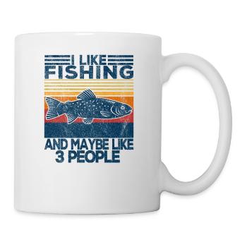 Fishing Fisher Fishermen Funny Quote Retro Vintage - Mug - white - Right