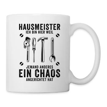 Hausmeister Hauswart Facility Manager Geschenk - Tasse - Weiß - Rechts