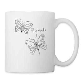 Glückspilz - Butterfly Vulven Paar, schwarz - Tasse - Weiß - Rechts