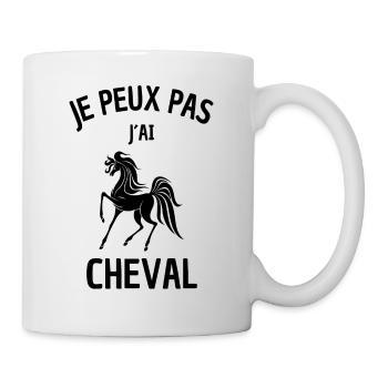 JE PEUX PAS J´AI CHEVAL - Mug blanc - blanc - Droite