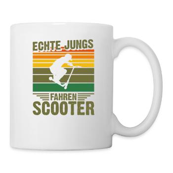 Scooter | Echte Jungs fahren Scooter Geschenk - Tasse - Weiß - Rechts