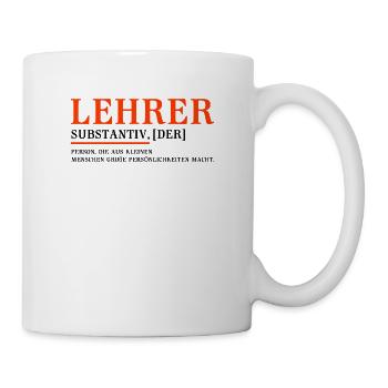 Lehrer | Lustiges Wörterbuch - Tasse - Weiß - Rechts