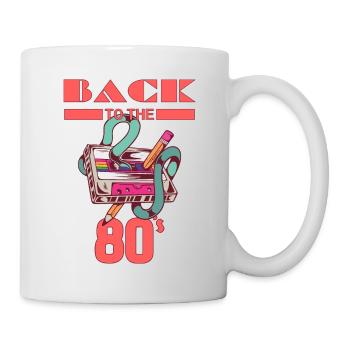 Zurück in die 80er Jahre mit Musikkassette - Tasse - Weiß - Rechts