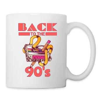 Zurück in die 90er Jahre mit Musikkassette - Tasse - Weiß - Rechts