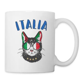 Italy Soccer Cat Mascot Italian Fan flag - Mug - white - Right