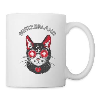 Suisse Football Chats Mascotte Fan Drapeau - Mug blanc - blanc - Droite
