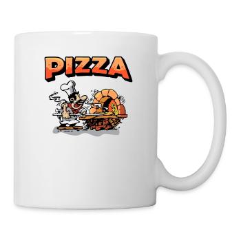 Lustiges Pizzabäcker Geschenk & Geschenkidee - Tasse - Weiß - Rechts