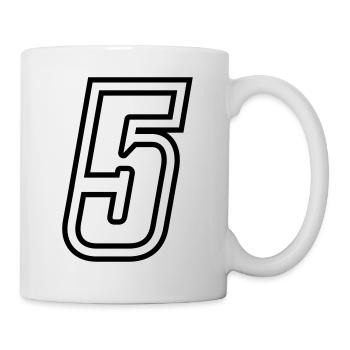 5 Numéro de numéro - Mug blanc - blanc - Droite