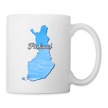 La carte de la Finlande Finlande, couleur bleue - Mug blanc - blanc - Droite