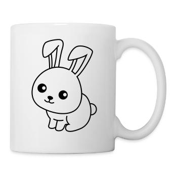Hase Comic Tier - Tasse - Weiß - Rechts