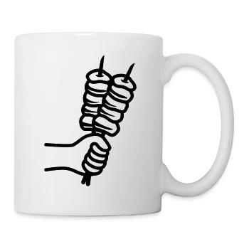 Spieß grill Icon - Tasse - Weiß - Rechts