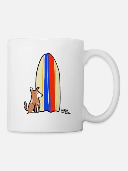 Dog with board - Mug - white