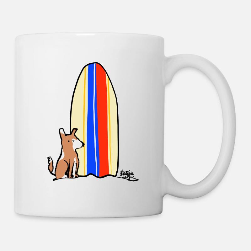 Dog with board - Mug - white