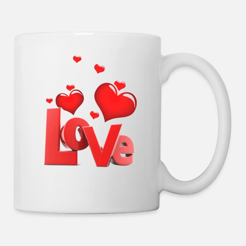 3D Love - Tasse - Weiß
