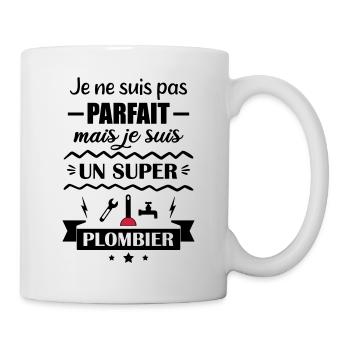 Pas parfait mais super plombier - Mug blanc - blanc - Droite