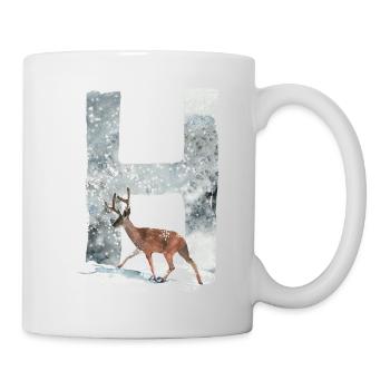 H – caractère décoratif – hiver - Mug blanc - blanc - Droite