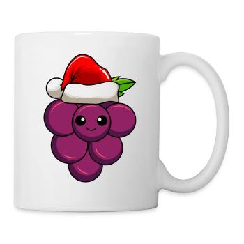Weintrauben Weihnachten Comic Xmas - Tasse - Weiß - Rechts