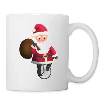 St. Nicholas on a unicycle - Mug - white - Right
