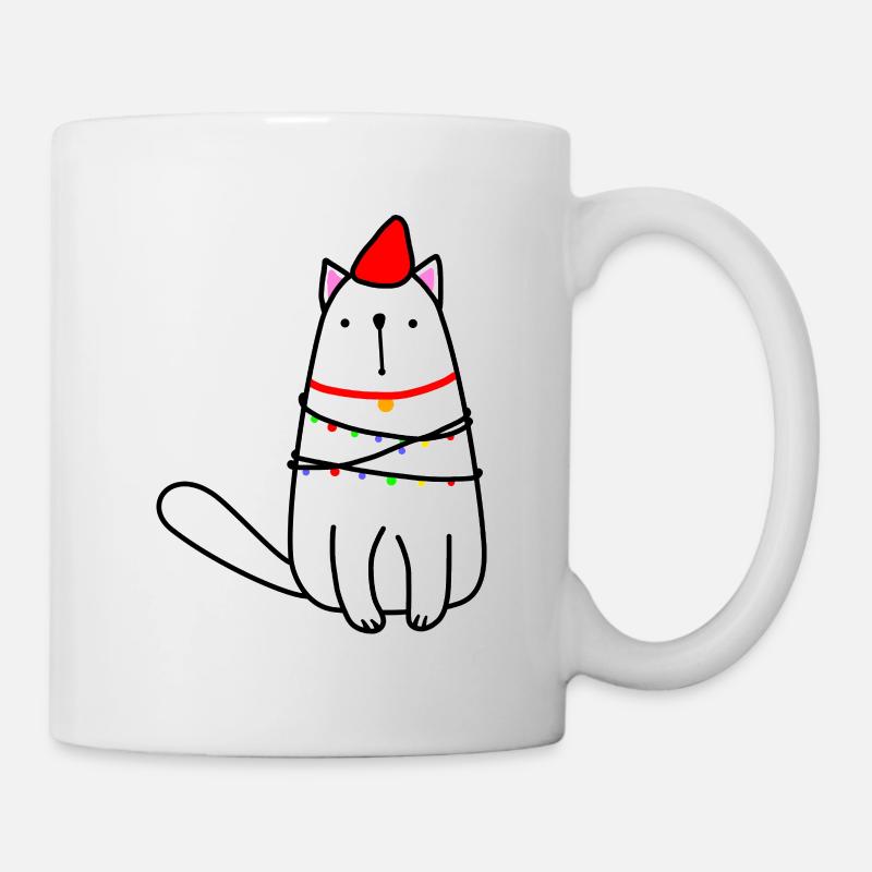 Katze Weihnachten Unschuldig - Tasse - Weiß