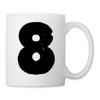 8 Zahl - Tasse - Weiß - Rechts