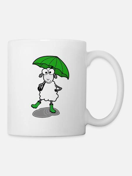 Schaf mit Gummistiefel - Tasse - Weiß