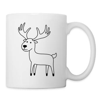 Elch Comic Tier - Tasse - Weiß - Rechts