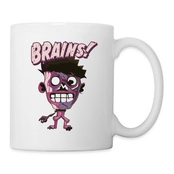 Brains - Funny Zombie Saying - Mug - white - Right