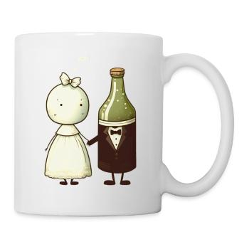 Braut heiratet eine Flasche BIer - Tasse - Weiß - Rechts