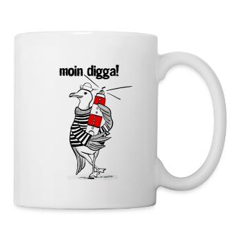 Moin Digga! - Tasse - Weiß - Rechts