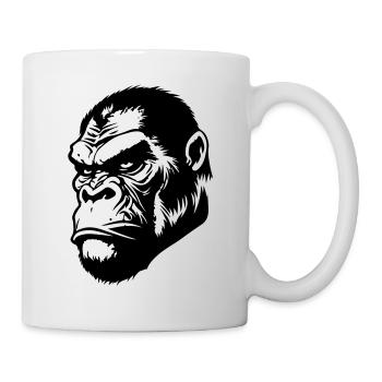 Gorilla Kopf - Tasse - Weiß - Rechts