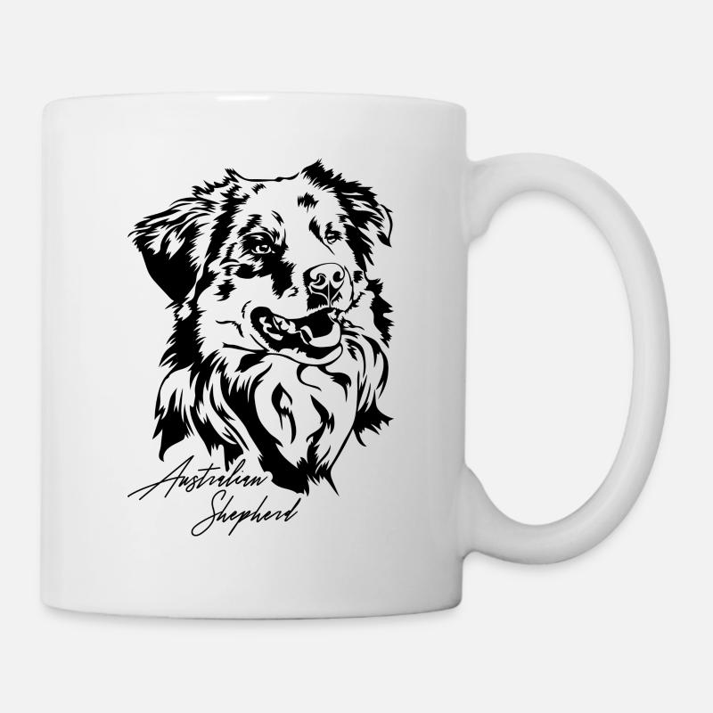 Berger australien Chiens de portrait australiens Wilsigns - Mug blanc - blanc