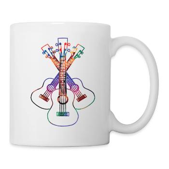 Lineart ukulélé - Mug blanc - blanc - Droite