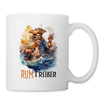 Party Abenteuer mit dem 'RUMtreiber Funshirt - Tasse - Weiß - Rechts