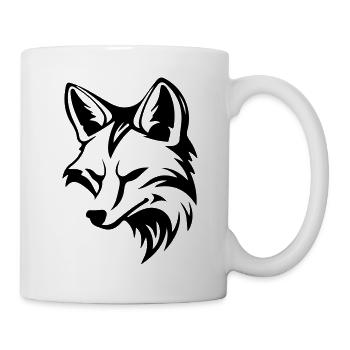 Fox Head Animal Silhouette - Mug - white - Right