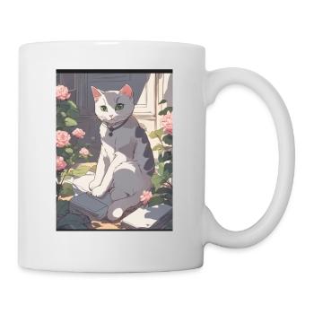 Cute Cat :3 90s Anime Style - Tasse - Weiß - Rechts