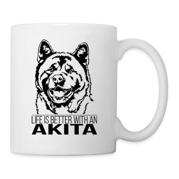 Akita life is better Dog Saying Dogs Wilsigns - Mug - white - Right