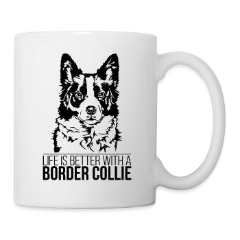La vie de Border Collie est meilleure Chien Dicton Wilsigns - Mug blanc - blanc - Droite