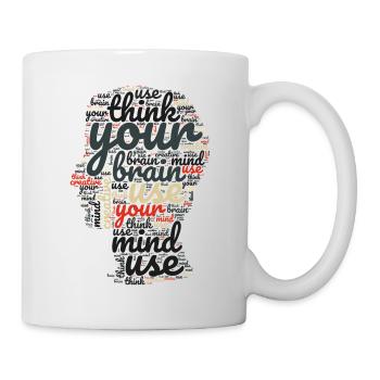 colorful letters in the shape of a head - Mug - white - Right