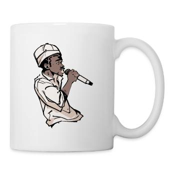 Rappeur tenant un micro (noir) - Mug blanc - blanc - Droite