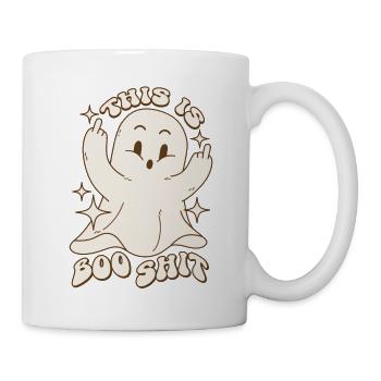 This is Boo Shit - Geist Spruch Lustig Halloween - Tasse - Weiß - Rechts