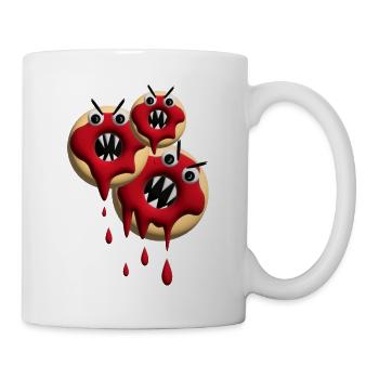 Drei Halloween Donuts sehr bissig. - Tasse - Weiß - Rechts
