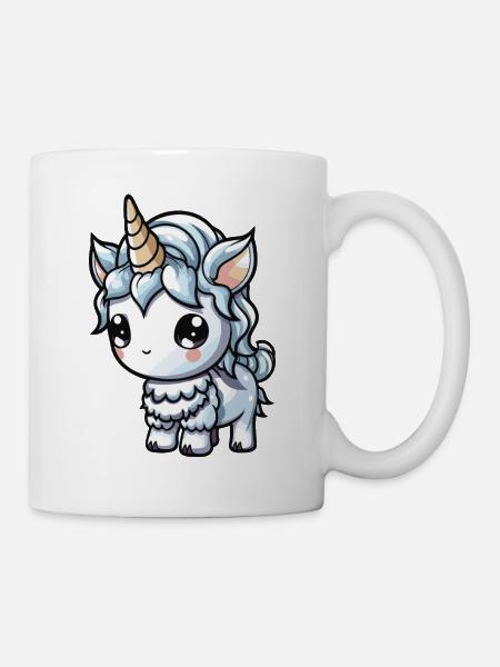 Einhorn Winter Tier Baby Comic - Tasse - Weiß