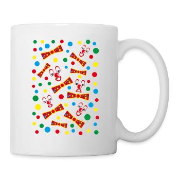 Clown Masken und viel Konfetti. - Tasse - Weiß - Rechts