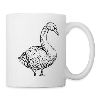 Cygne Canard noir Oiseau Oie - Mug blanc - blanc - Droite