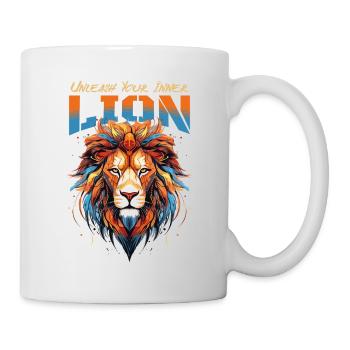 Lion Colorful Lion Head Colorful Predator Art - Mug - white - Right